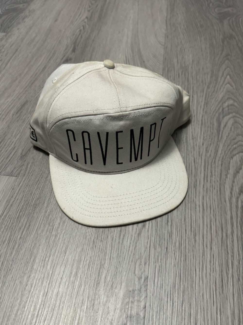 Cav Empt Cream 5-Panel Cap with Black Logo